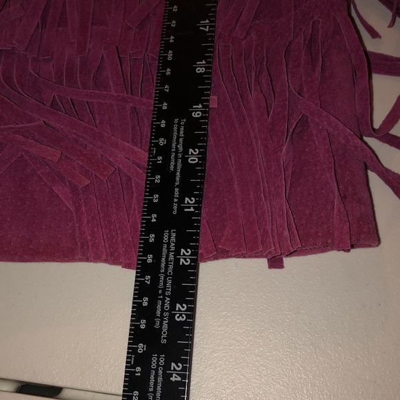 DEVINE & PROSPER size medium pink suede fringe jacket - Picture 7 of 16